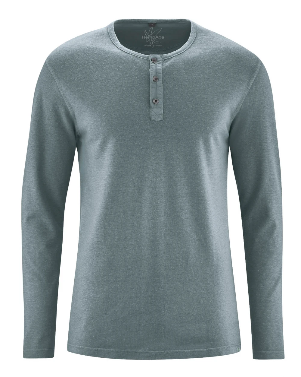 Henley shirt steel grey in hemp and organic cotton