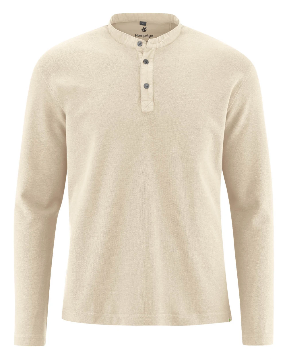 Serafino shirt with buttons in Hemp and Organic Cotton - Sand