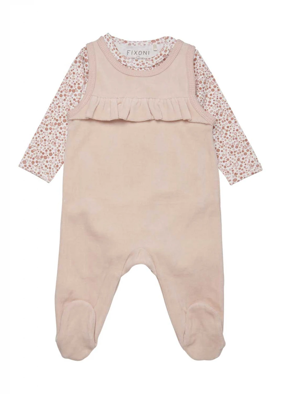 Baby Cameo Rose Bodysuit in Organic Cotton Chenille