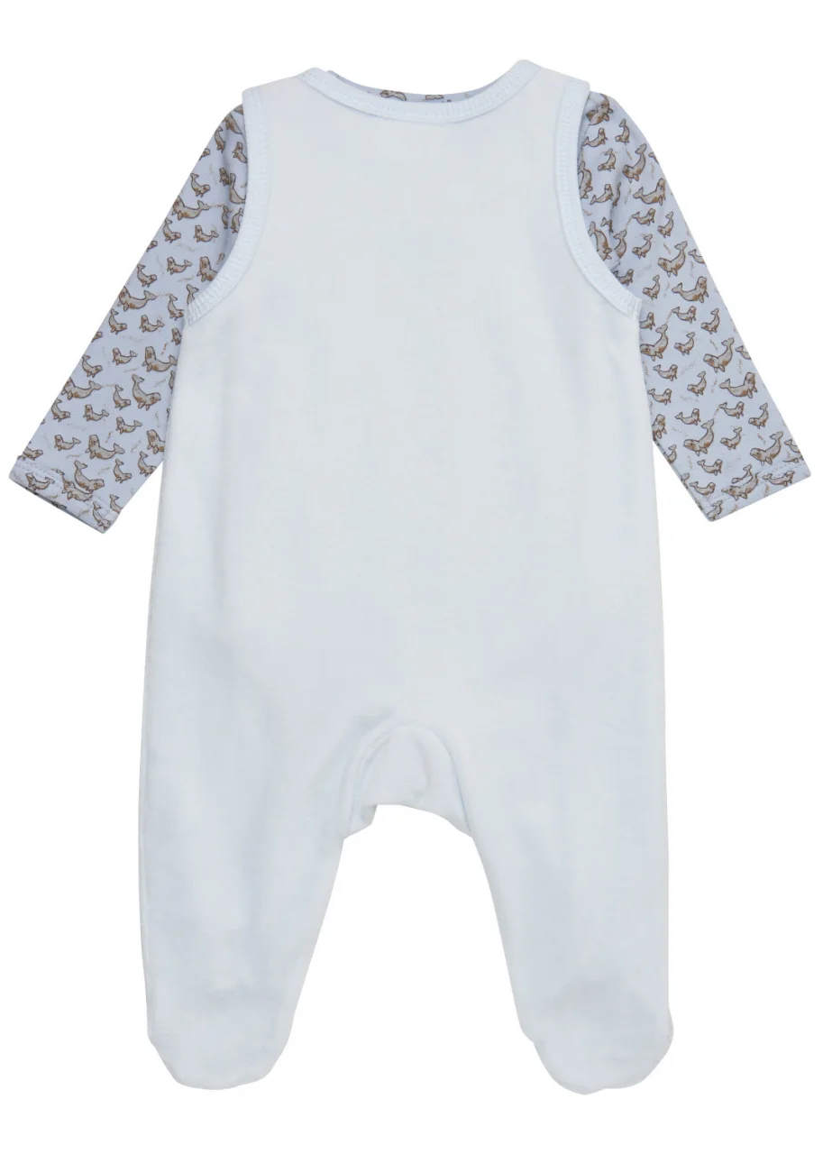 Ballad Blue Baby Bodysuit Set in Organic Cotton Chenille_96720