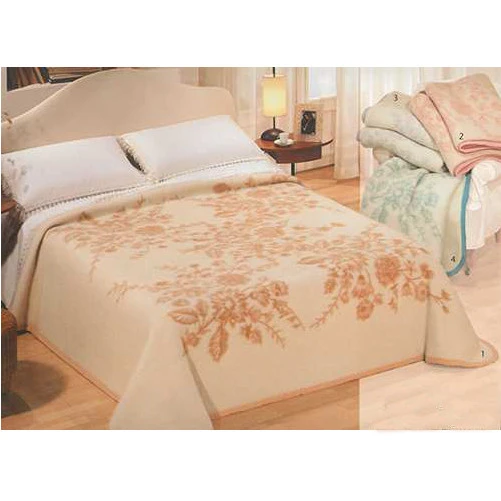 KARIN floral wool blanket for double bed