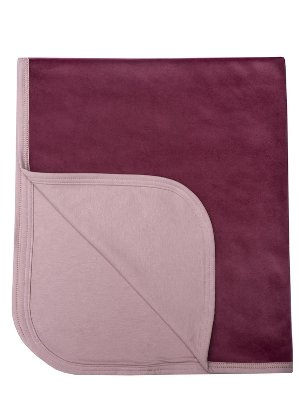 Double-sided blanket in organic cotton velour - RENAISSANCE ROSE