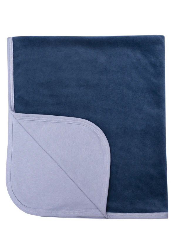 Double-sided blanket in organic cotton velour -  BERING SEA