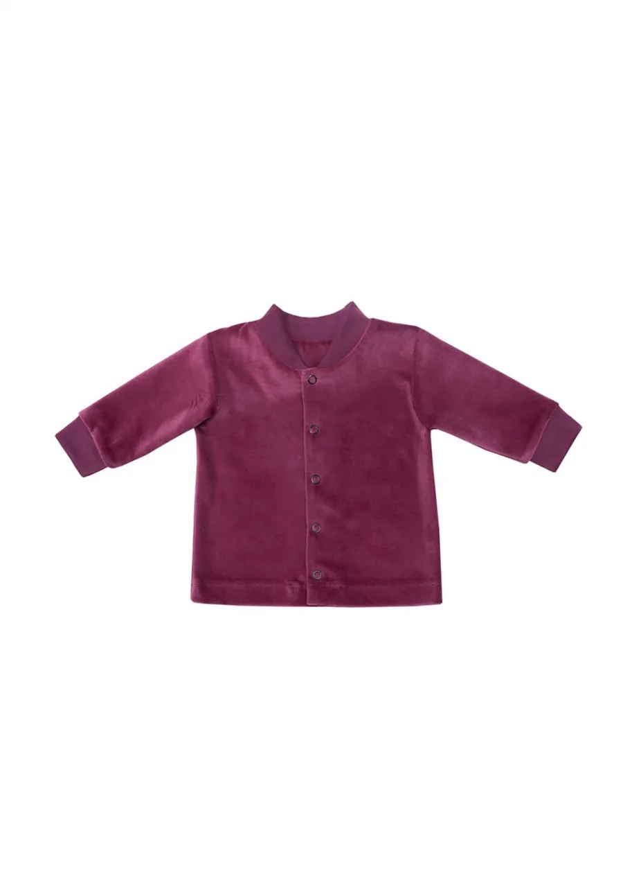 Baby jacket in organic cotton velour