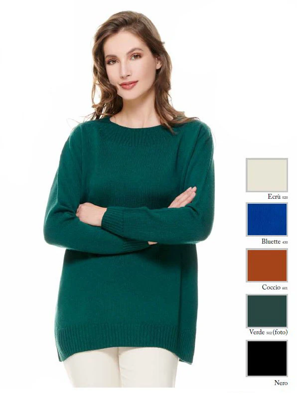 Women's tone-on-tone patterned collar jumper in pure wool