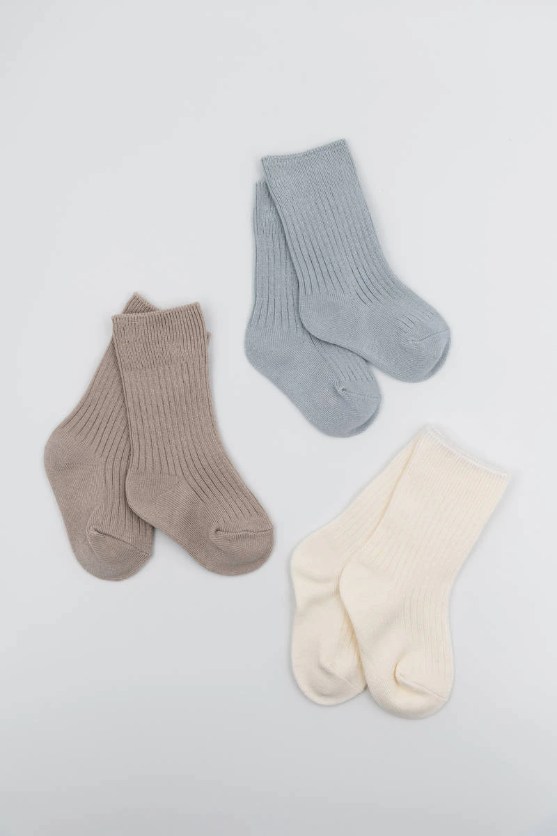MIX BABY Ribbed Socks - 3 pairs