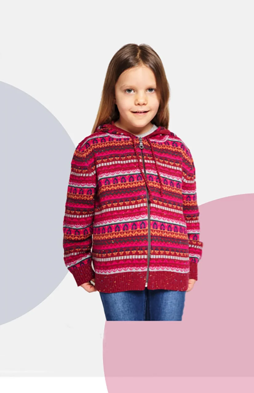 Monito jacket for children in Alpaca wool and Pima cotton