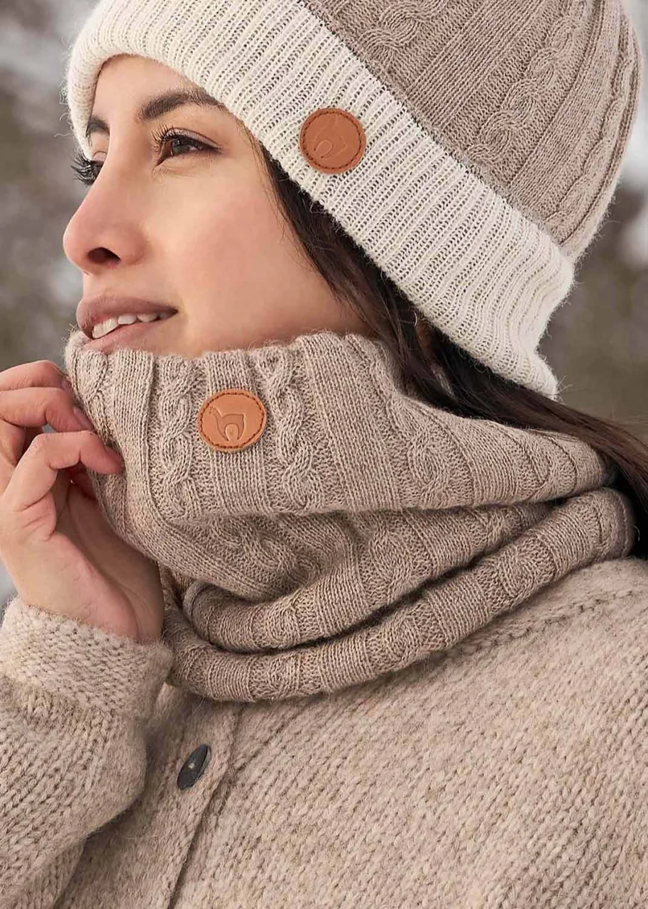 Suave neck warmer in Alpaca wool and Pima cotton