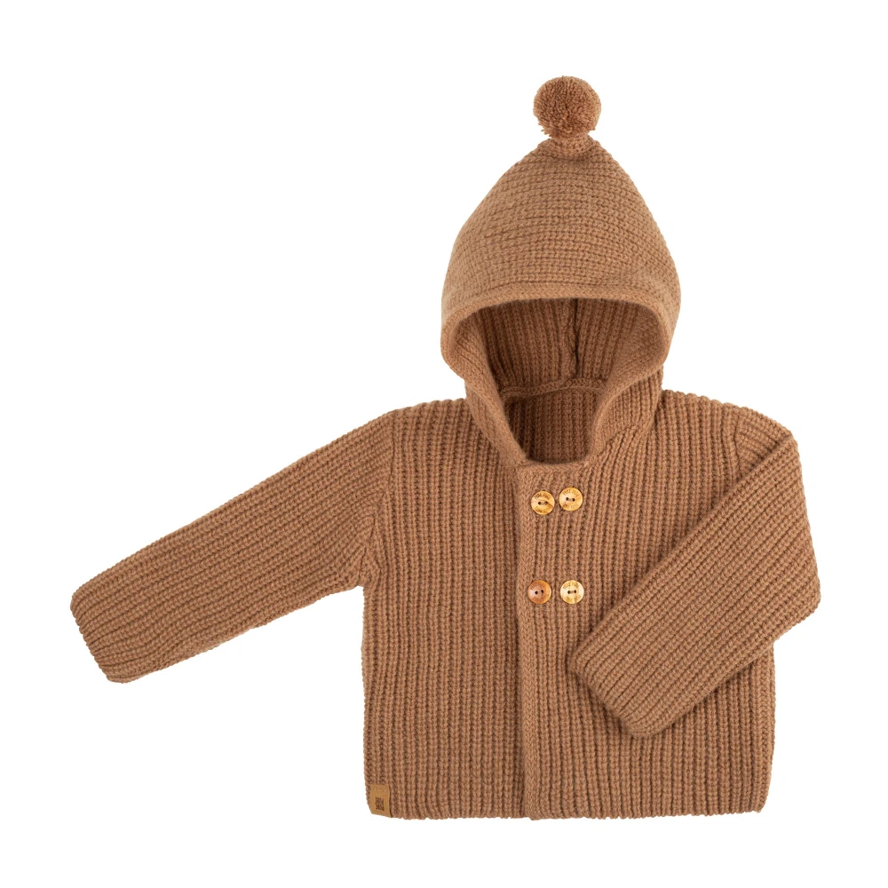 Hooded jacket for children in Baby Alpaka and Merino Wool