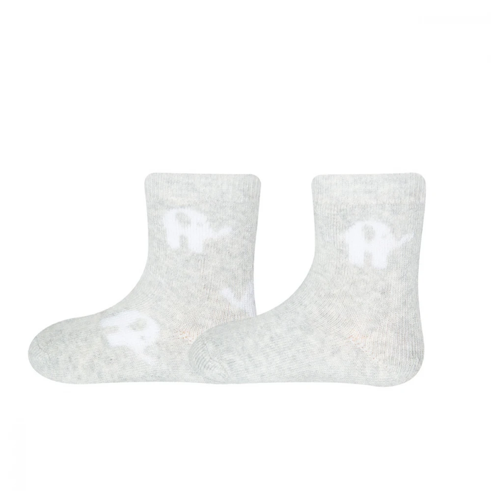 2 PAIR Socks for children in organic cotton: Grey Elephant
