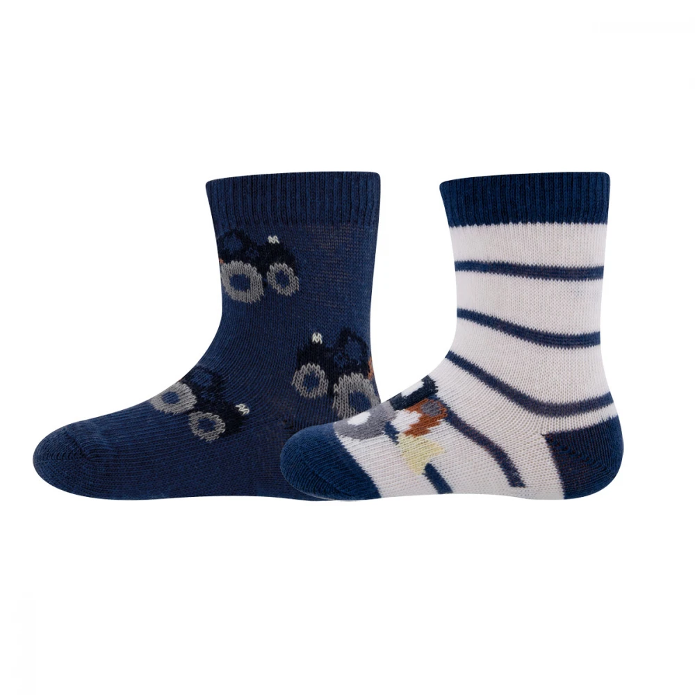 2 PAIR socks for children in organic cotton: Tractor