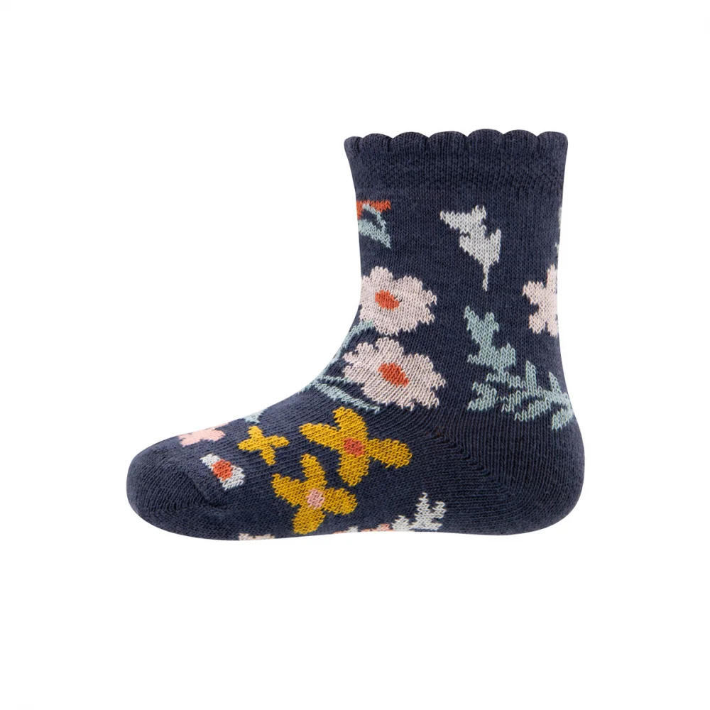 2 PAIR Socks for girls in organic cotton: Flowers and Mushrooms_99643