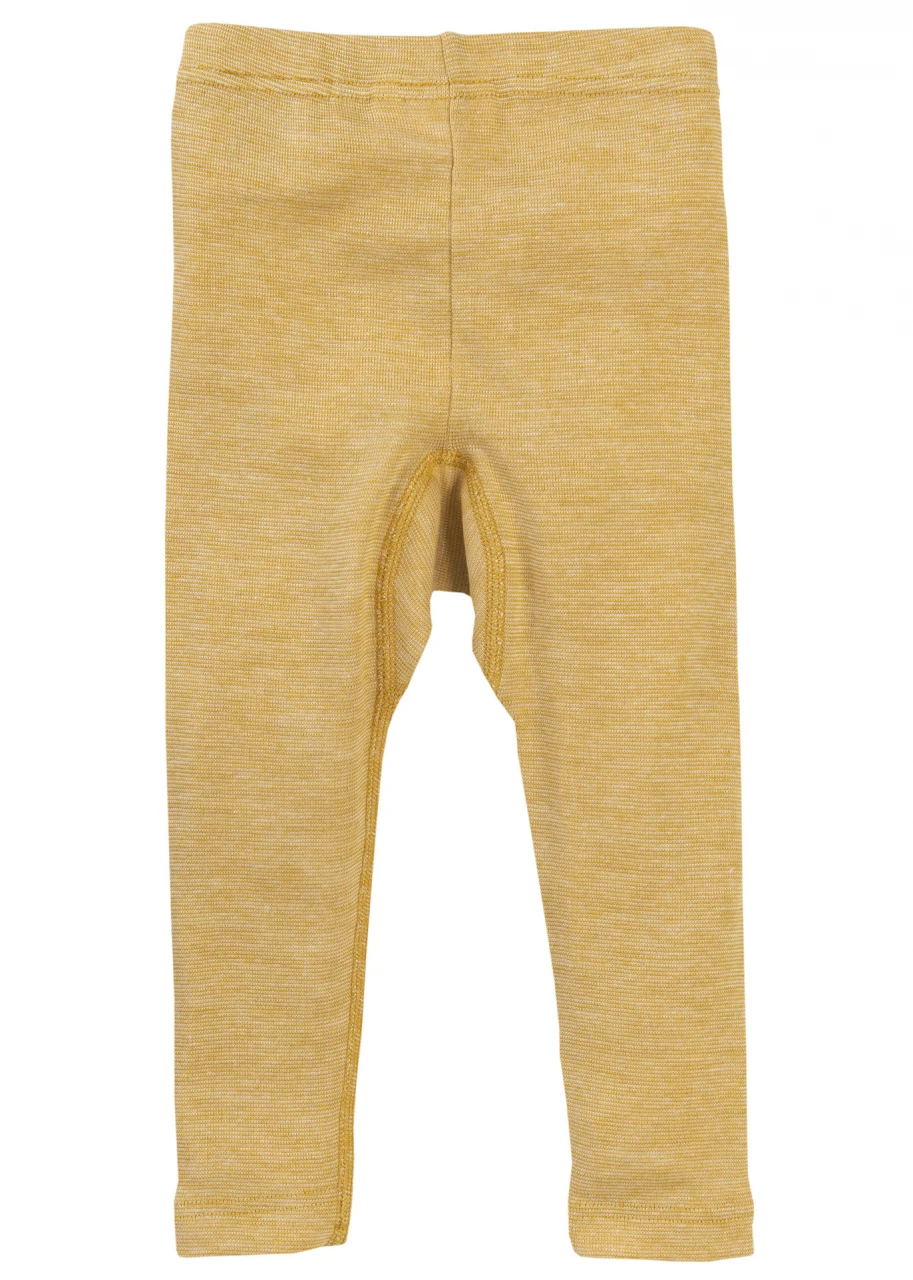 Mustard leggings in organic cotton, organic wool and silk