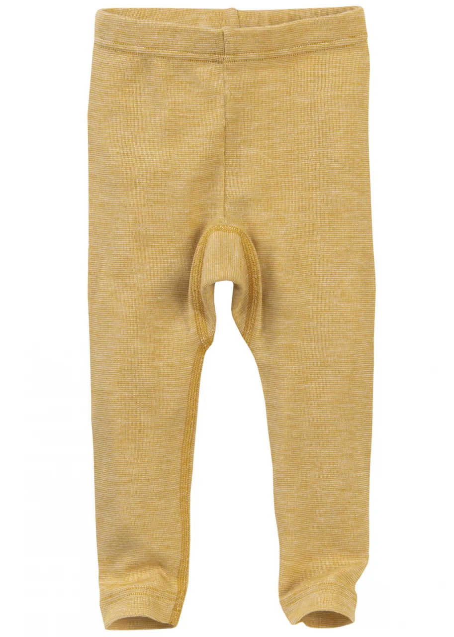 Mustard leggings in organic cotton, organic wool and silk_99919