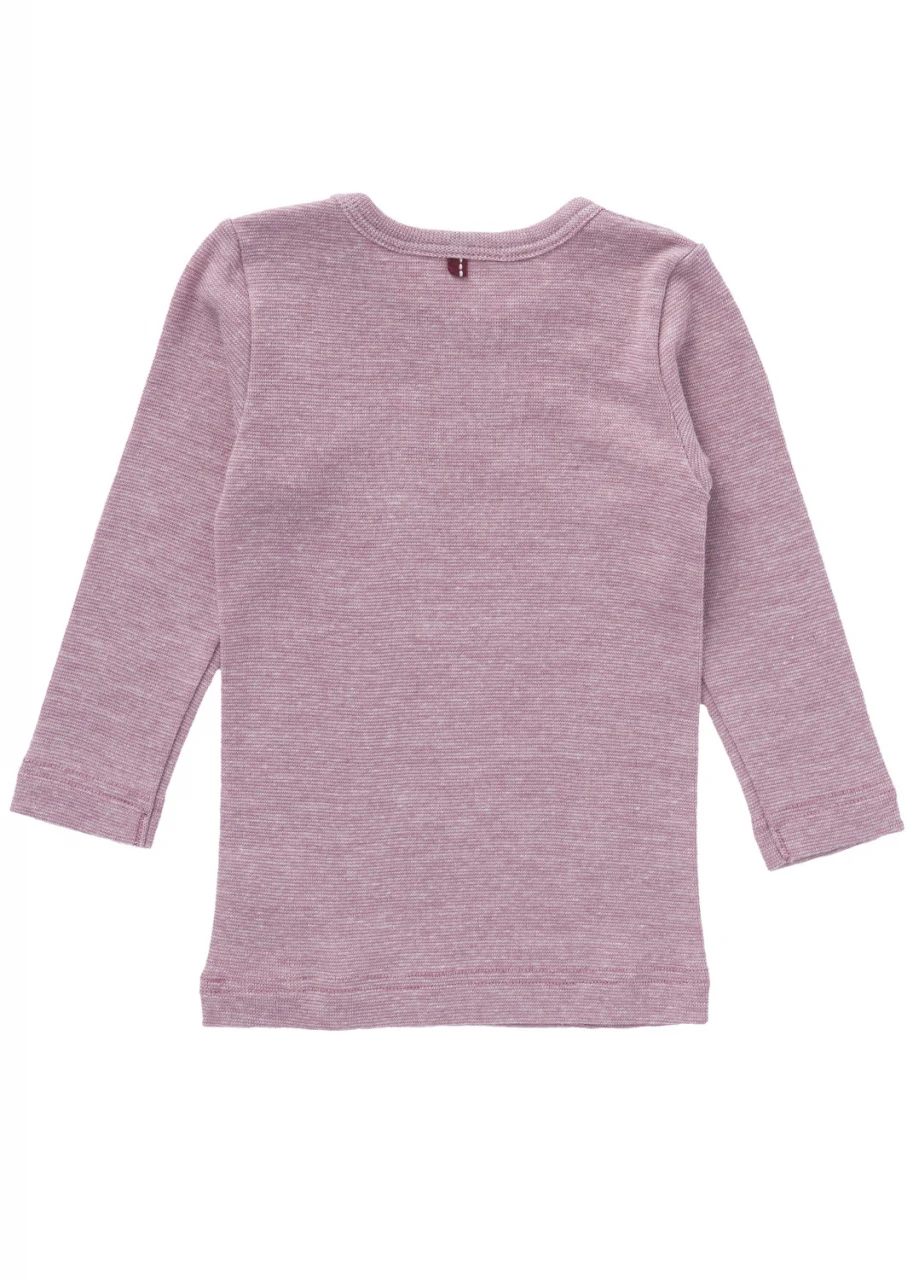 Pink long-sleeved shirt in organic cotton, organic wool and silk_99931