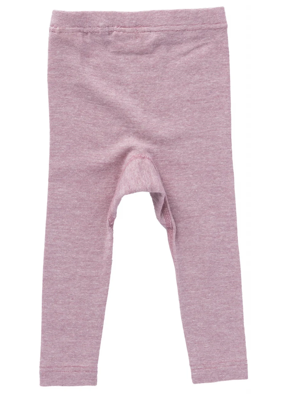 Pink leggings in organic cotton, organic wool and silk_99935