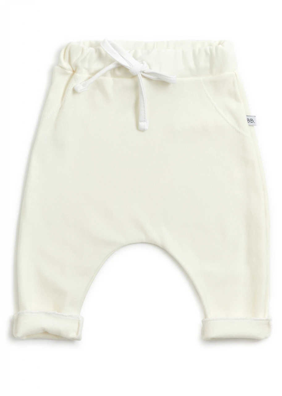 Pants for babies in Cream Organic Bamboo
