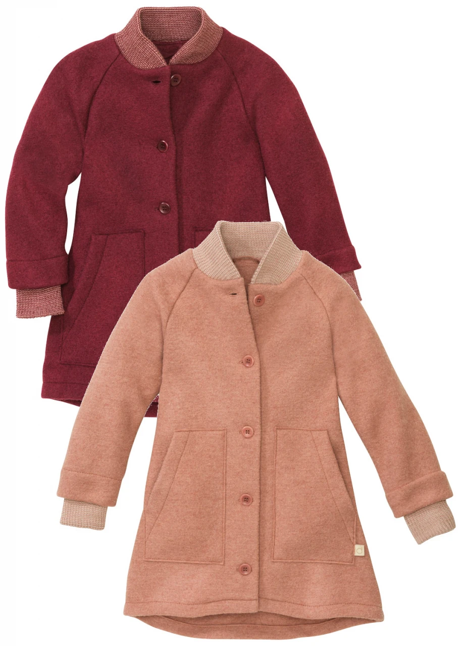 Children's jacket in pure organic boiled wool