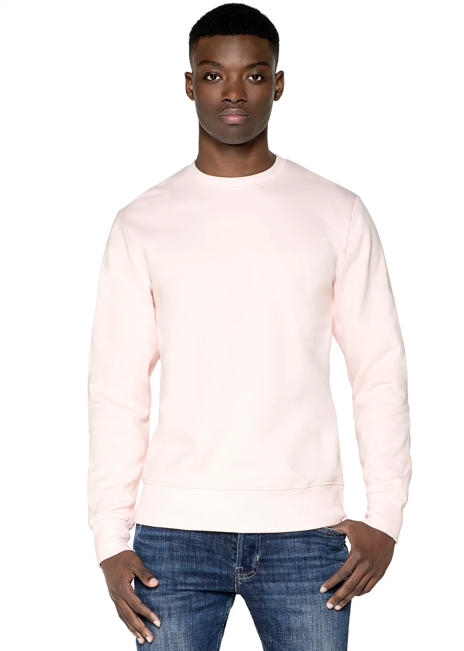Unisex crewneck sweatshirt in pure organic cotton - LIGHT PINK