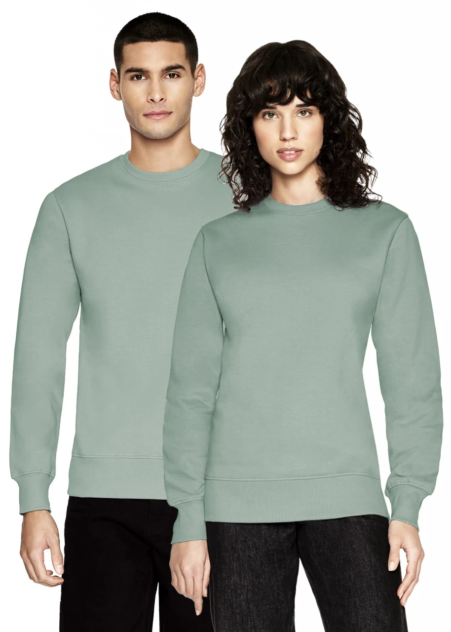 Unisex crewneck sweatshirt in pure organic cotton - SLATE GREEN