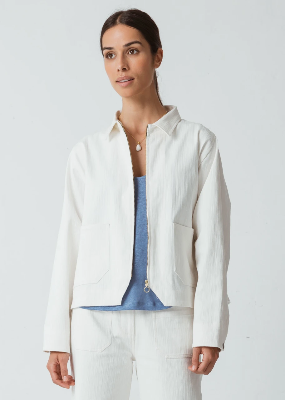 Olga jacket for women in organic cotton - Bianca