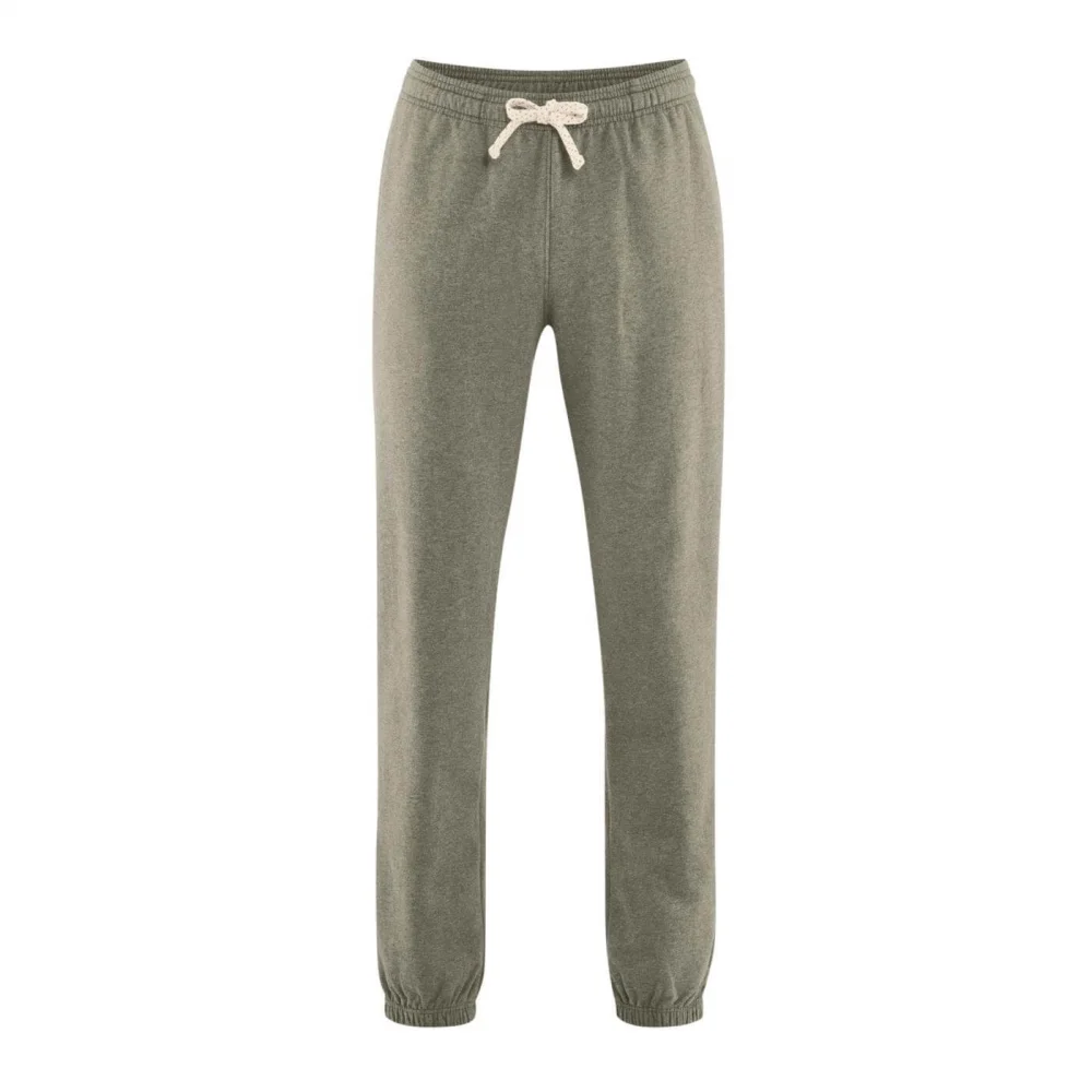 Unisex Khaki Melange jogging pants in organic cotton_100584
