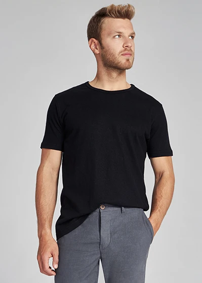 T-shirt for men in hemp and organic cotton - Black