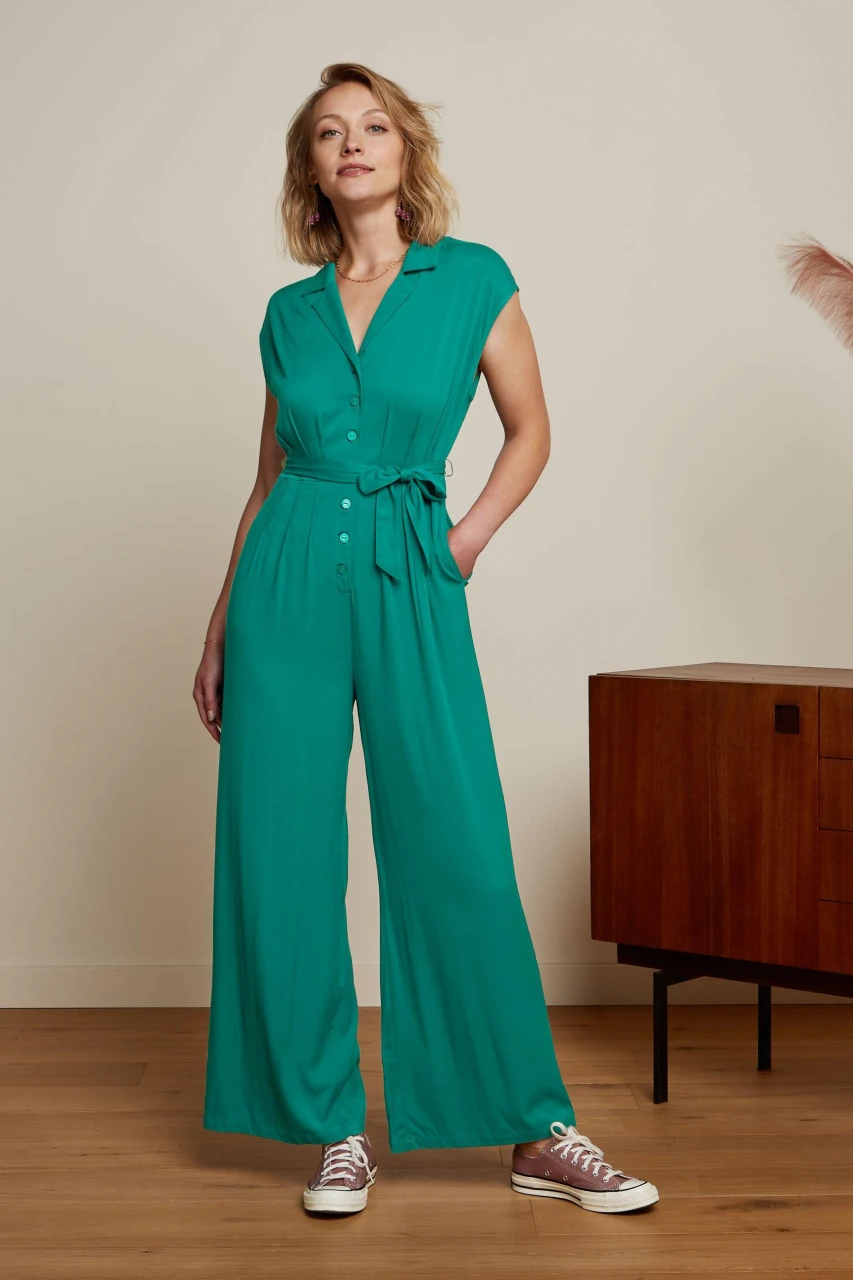 Jimie Green jumpsuit in sustainable ecovero viscose_101584
