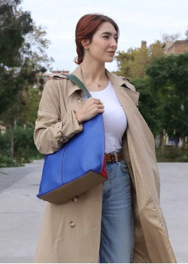 Fairtrade recycled leather Marina bag