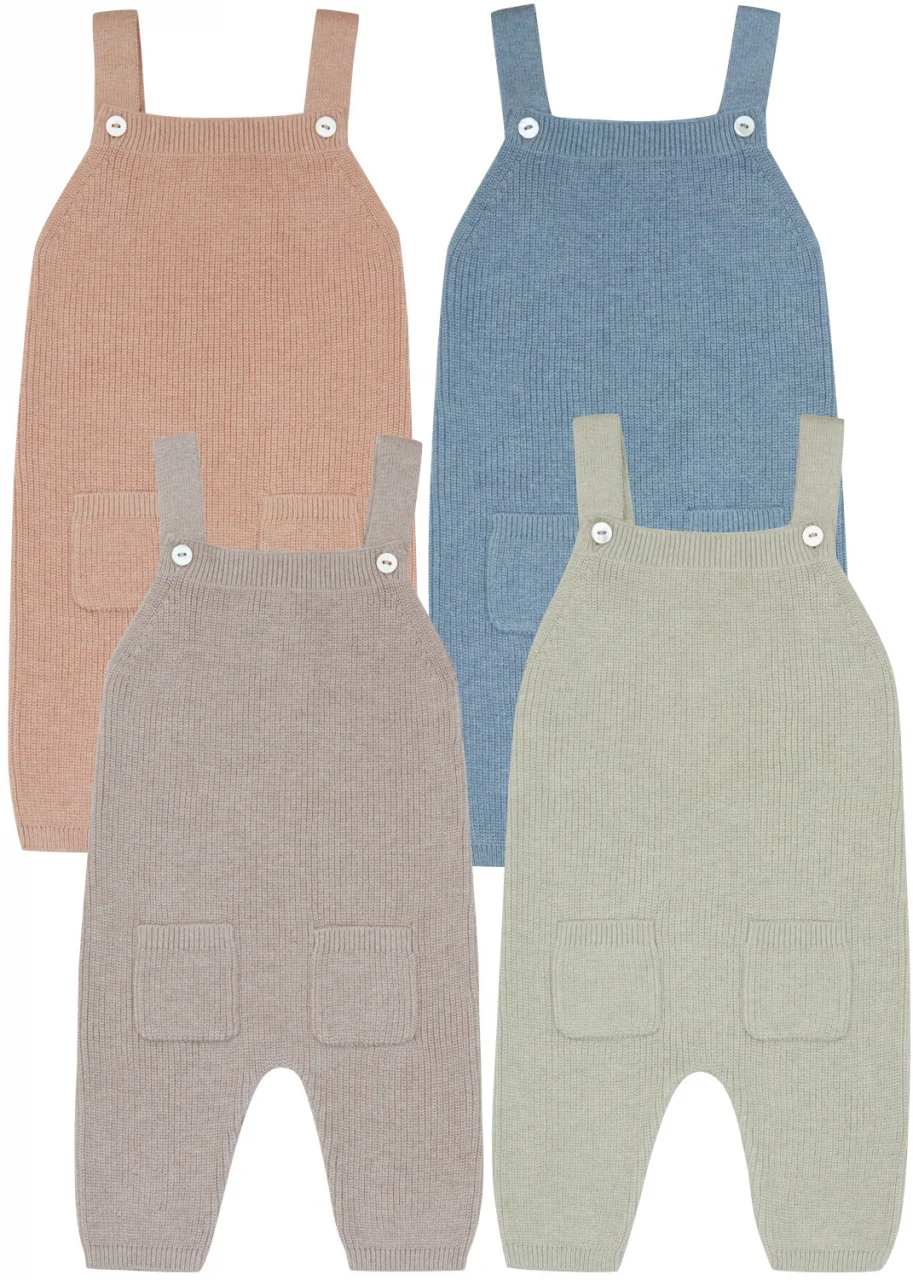 Children's knitted dungarees in Organic Cotton and Silk