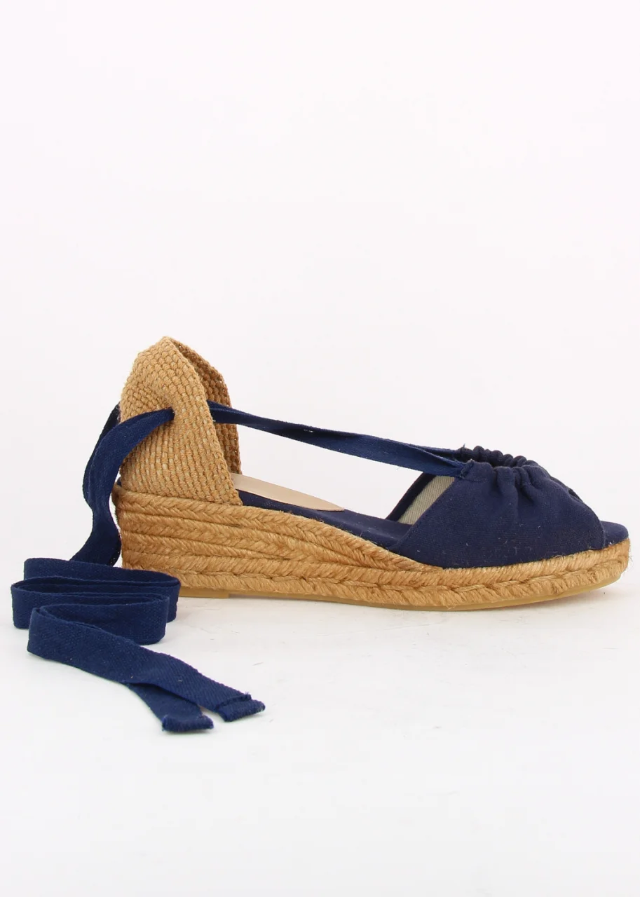 Costa navy wedge sandals made of recycled natural yuta_102755