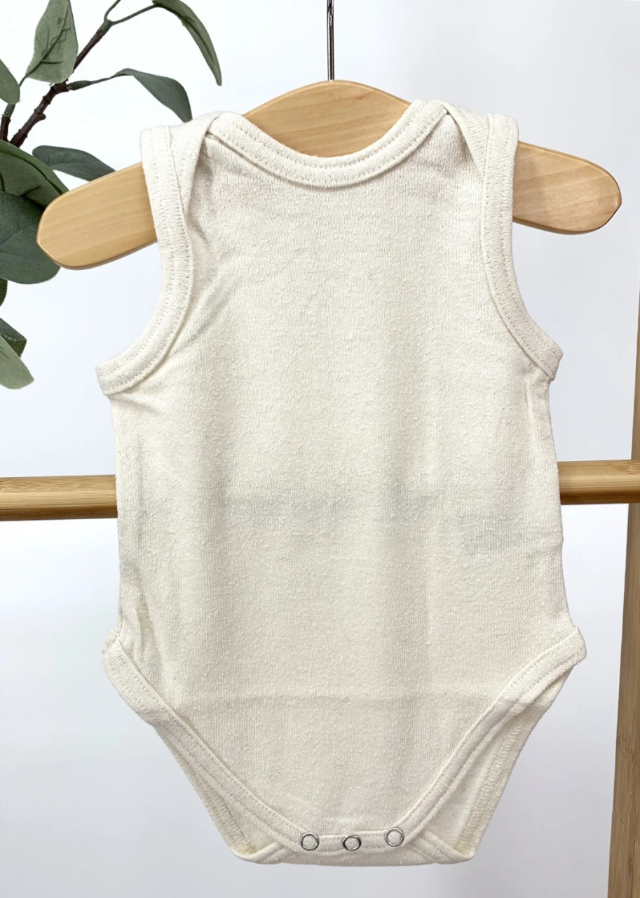 Sleeveless Body for babies in pure burette silk