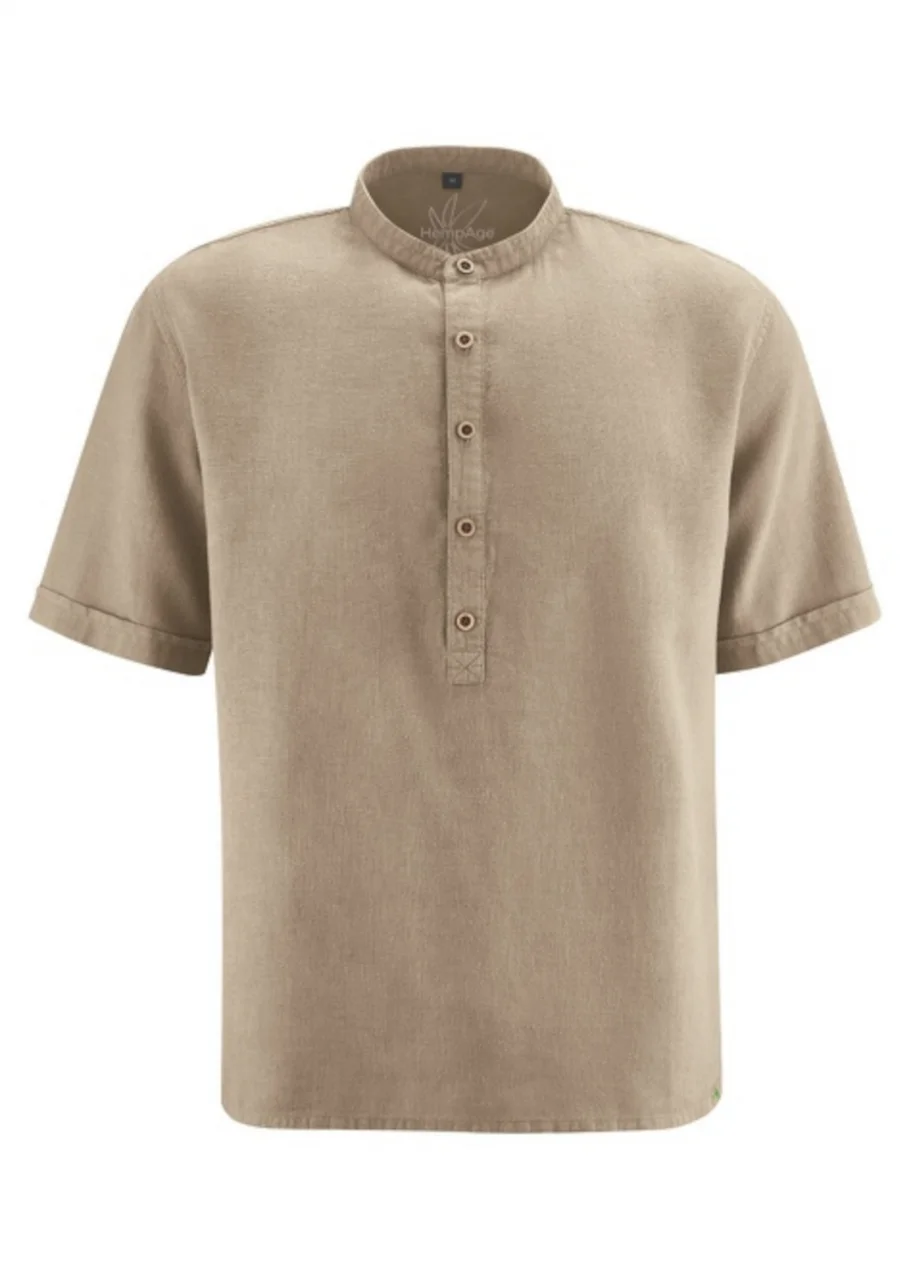 Short-sleeved Men's Shirt in Hemp and Grit Organic Cotton