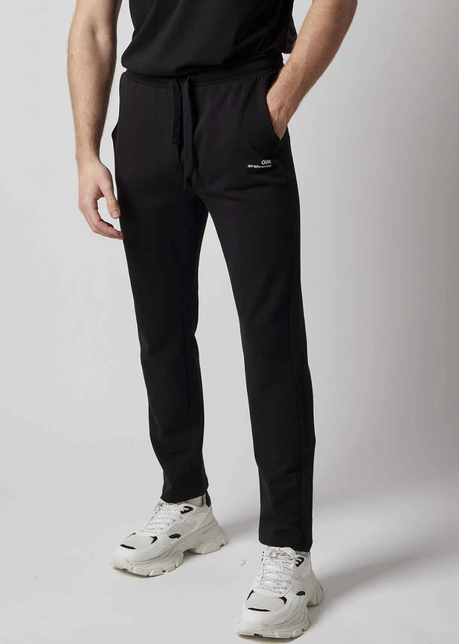 OWN Sport black men's fleece trousers in organic cotton