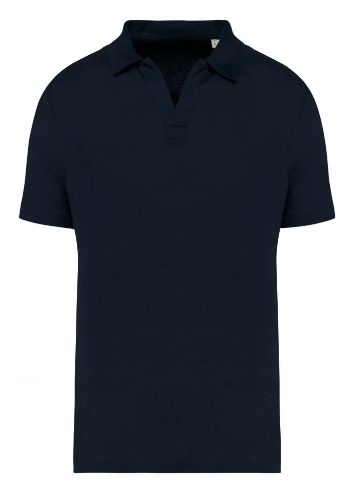 Men's linen polo shirt - Navy