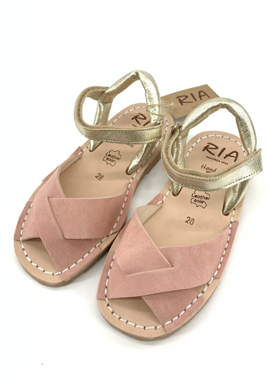 Minorchine Rueda sandals for girls in natural leather