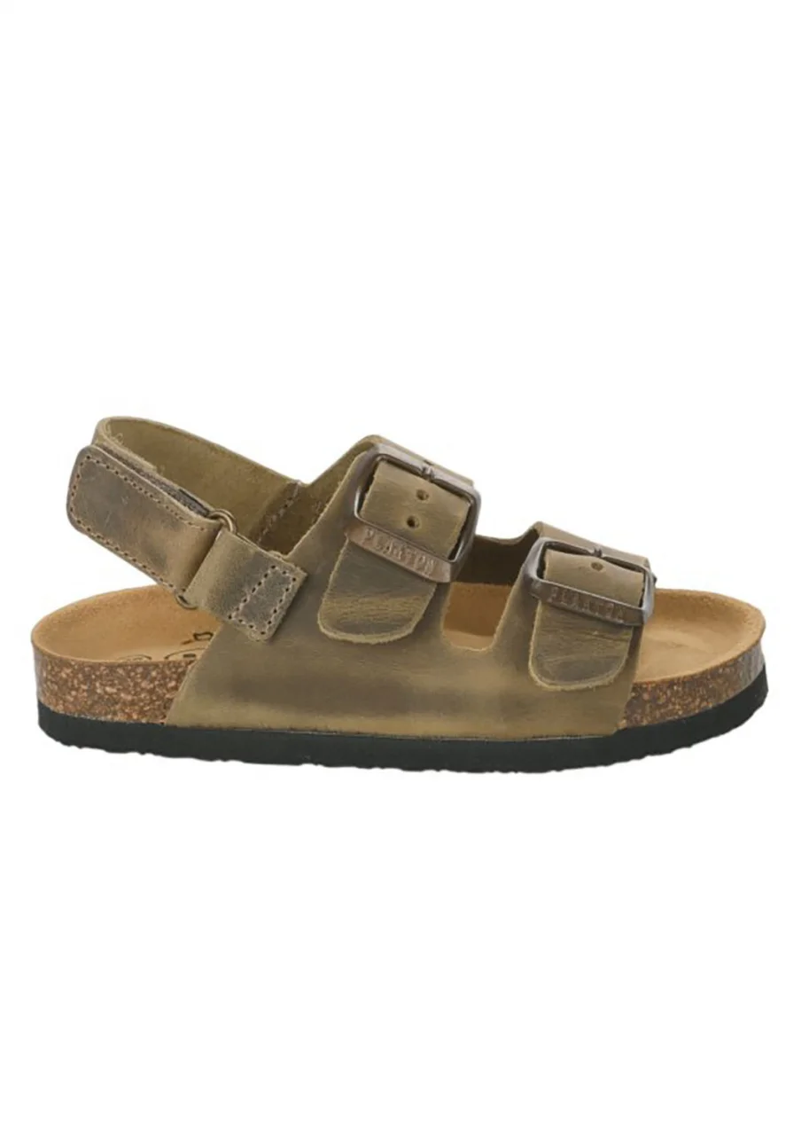 Poli Khaki ergonomic sandals for Children in cork and natural leather_103885