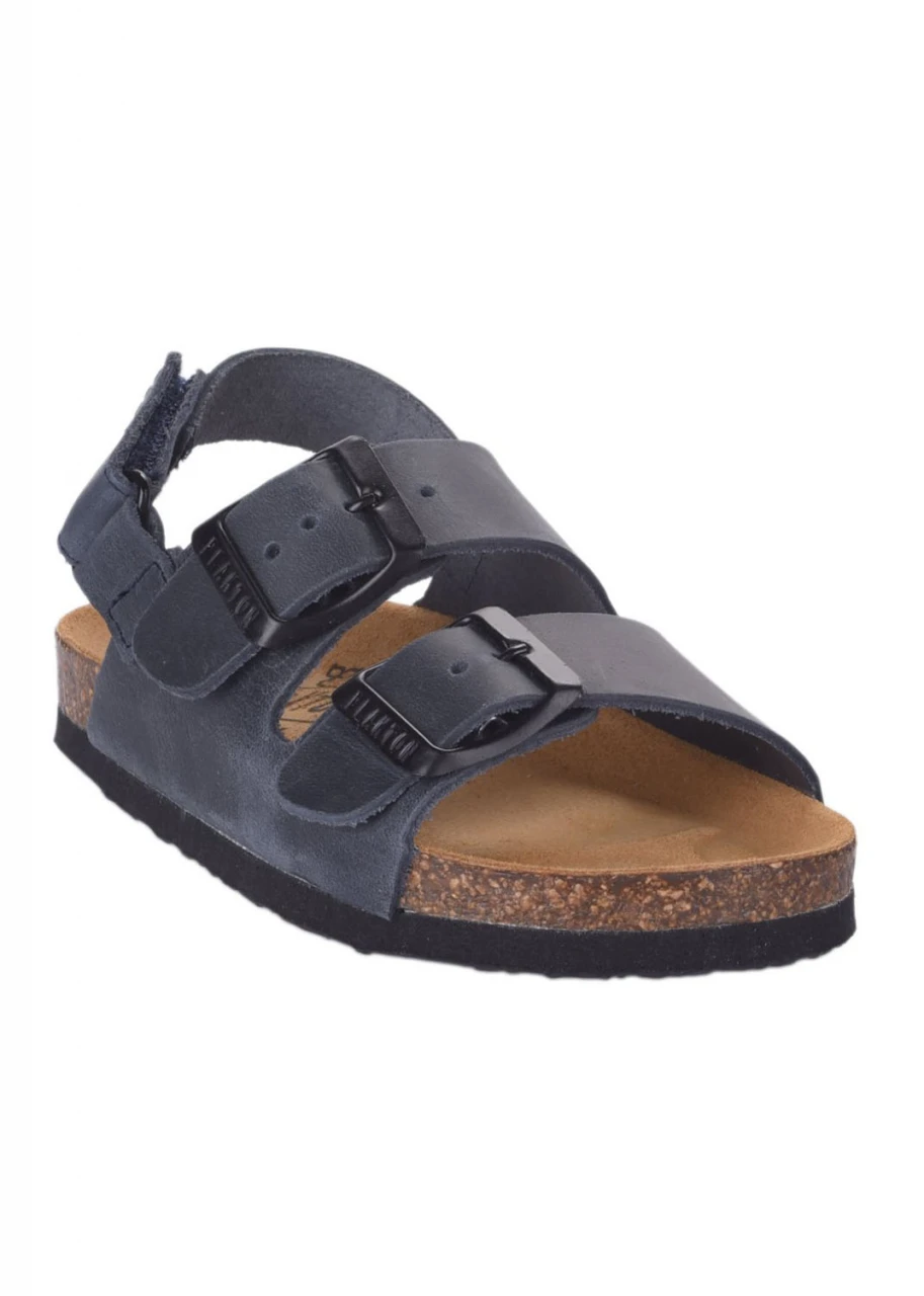Poli Navy ergonomic sandals for Children in cork and natural leather