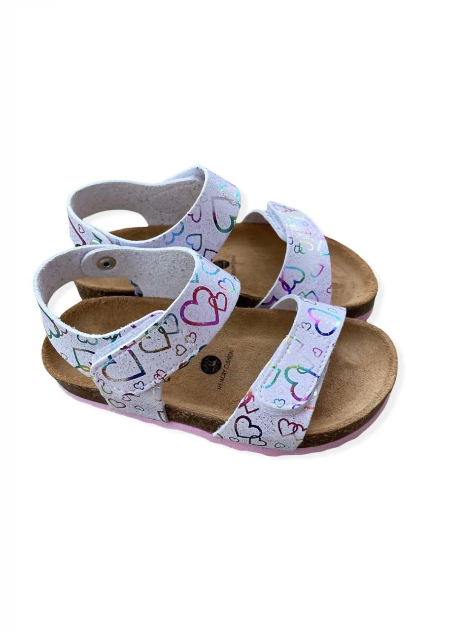 Select Heart ergonomic sandals for girls in cork and natural leather