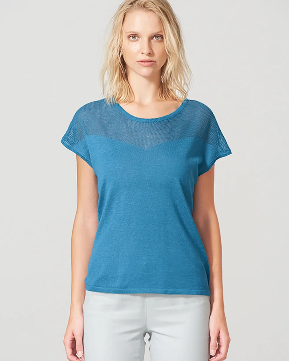 Women's knitted T-shirt in Hemp and Organic Cotton