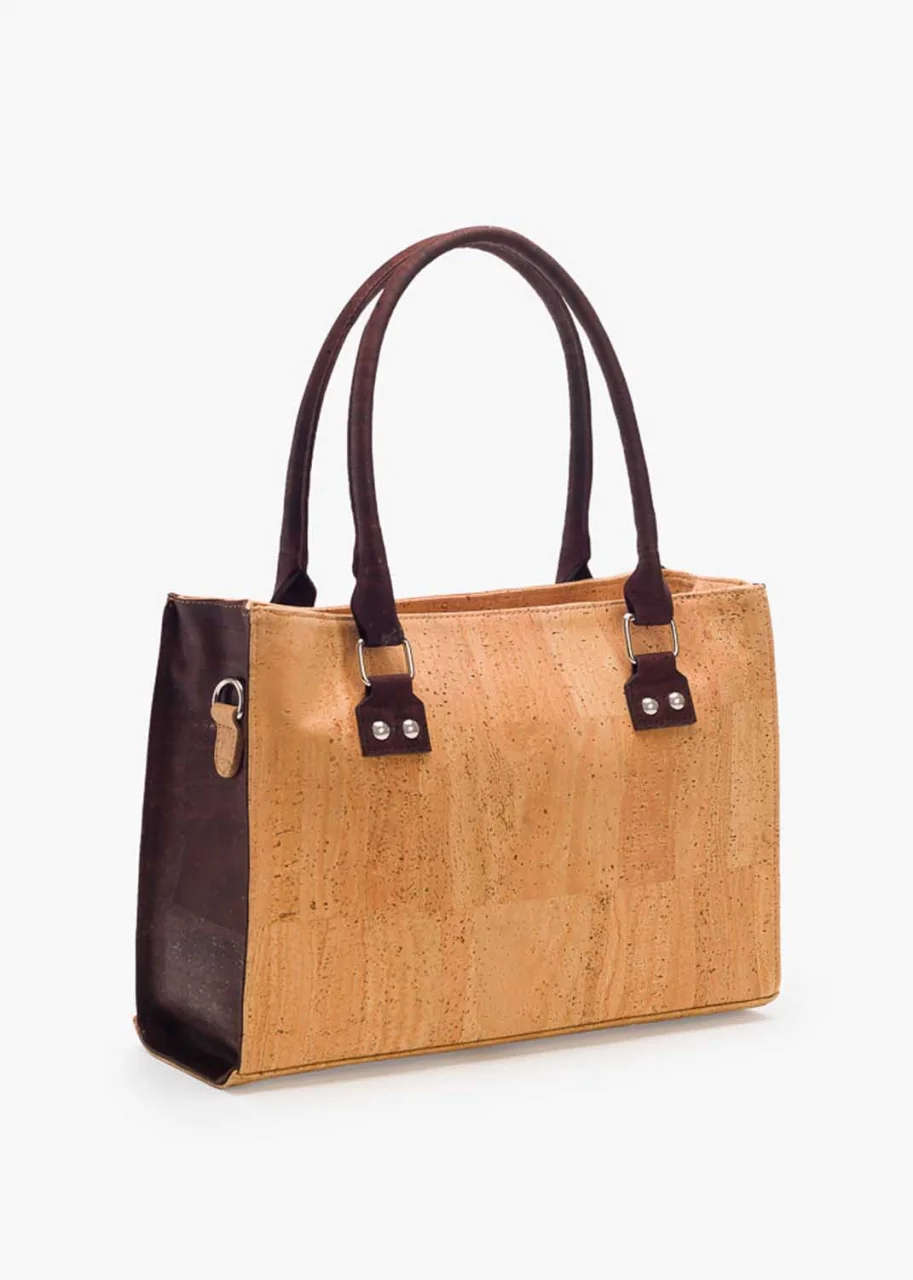 Two-tone bag in Natural Cork