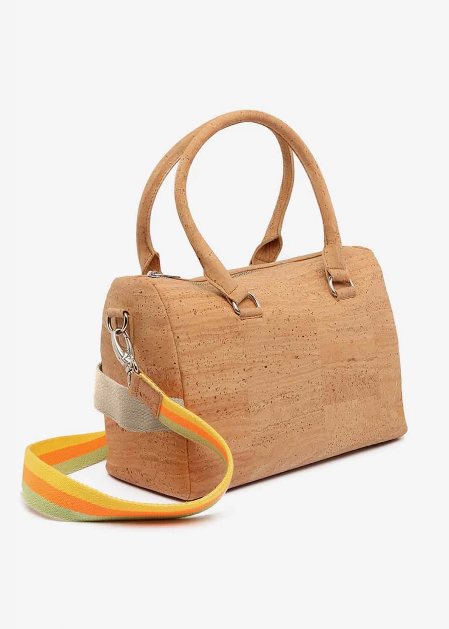 Natural cork satchel bag