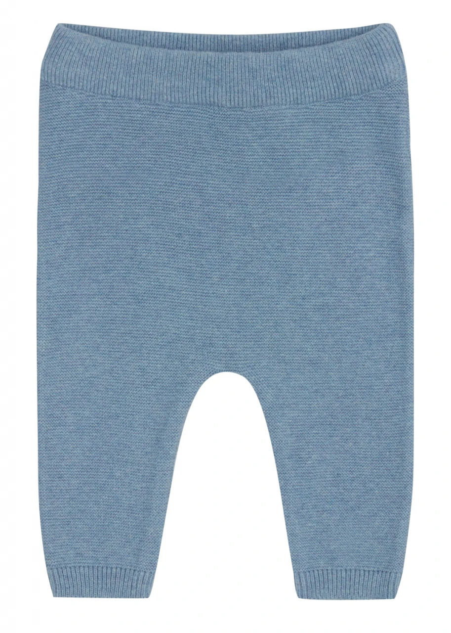 Children's knitted trousers in Organic Cotton and Silk- Dusty Blue