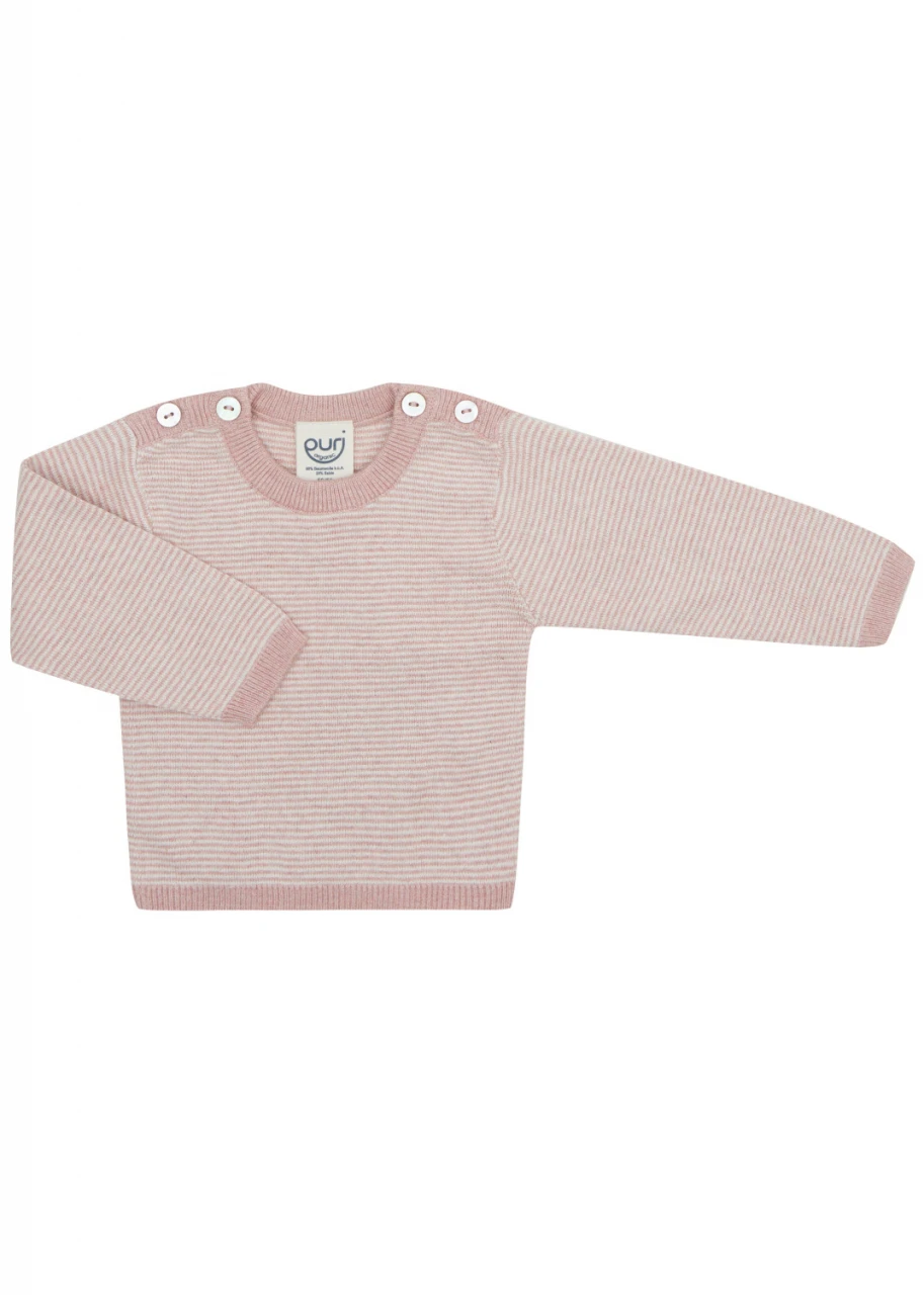 Jumper for children in Organic Cotton and Silk -Rose