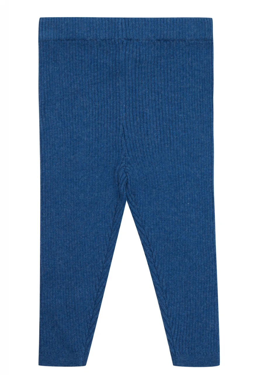 Ocean knitted leggings for babies in organic cotton and wool