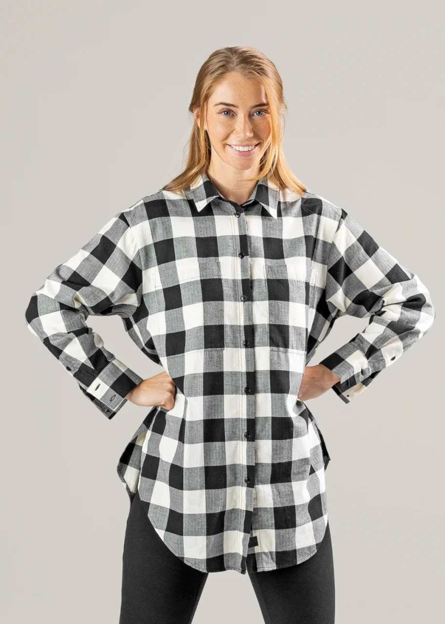 Nina Maxi Shirt in Organic Cotton Flannel_105476