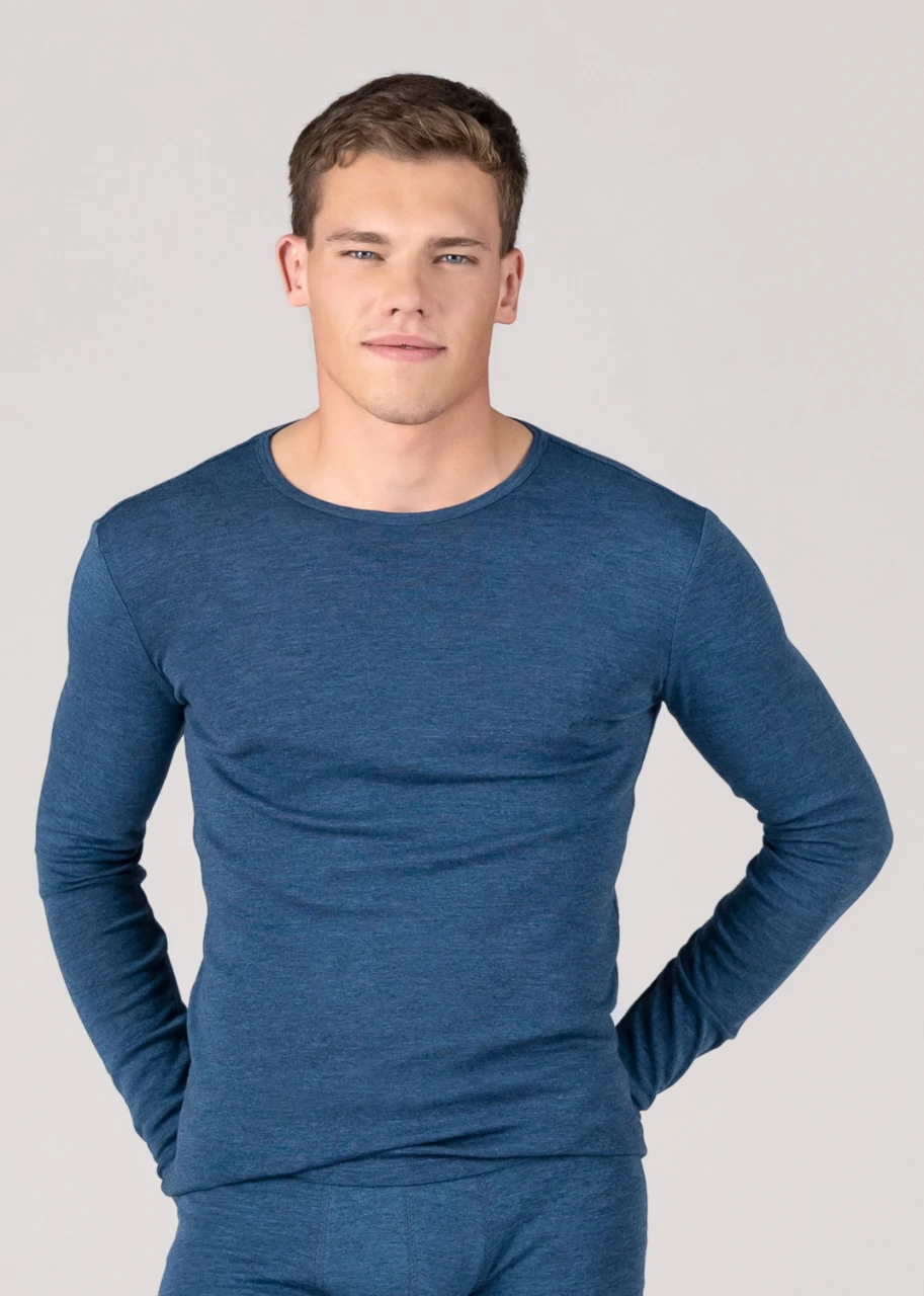 Liam MidBlue Organic Wool and Organic Cotton Men's Sweater