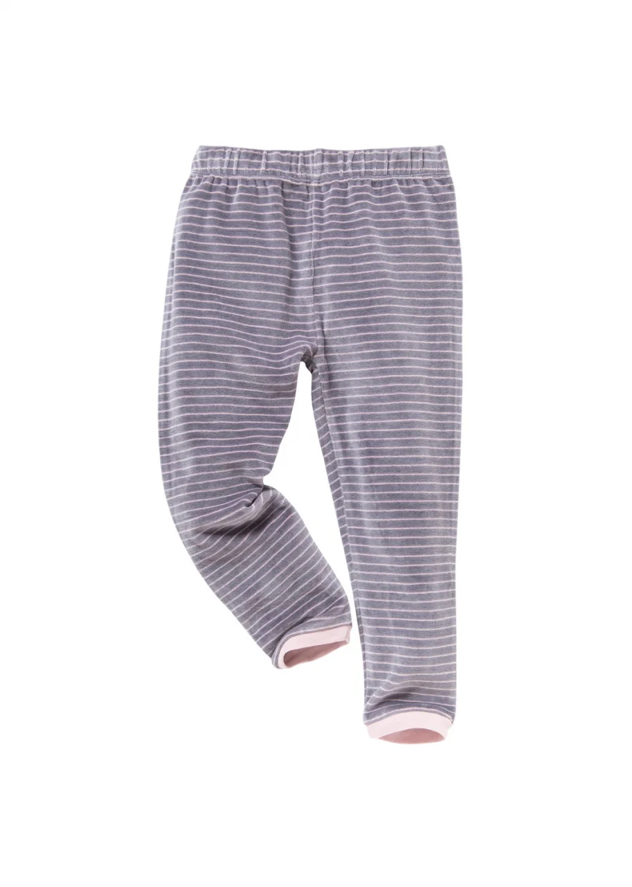 Girl's striped pyjamas in organic cotton chenille_105634