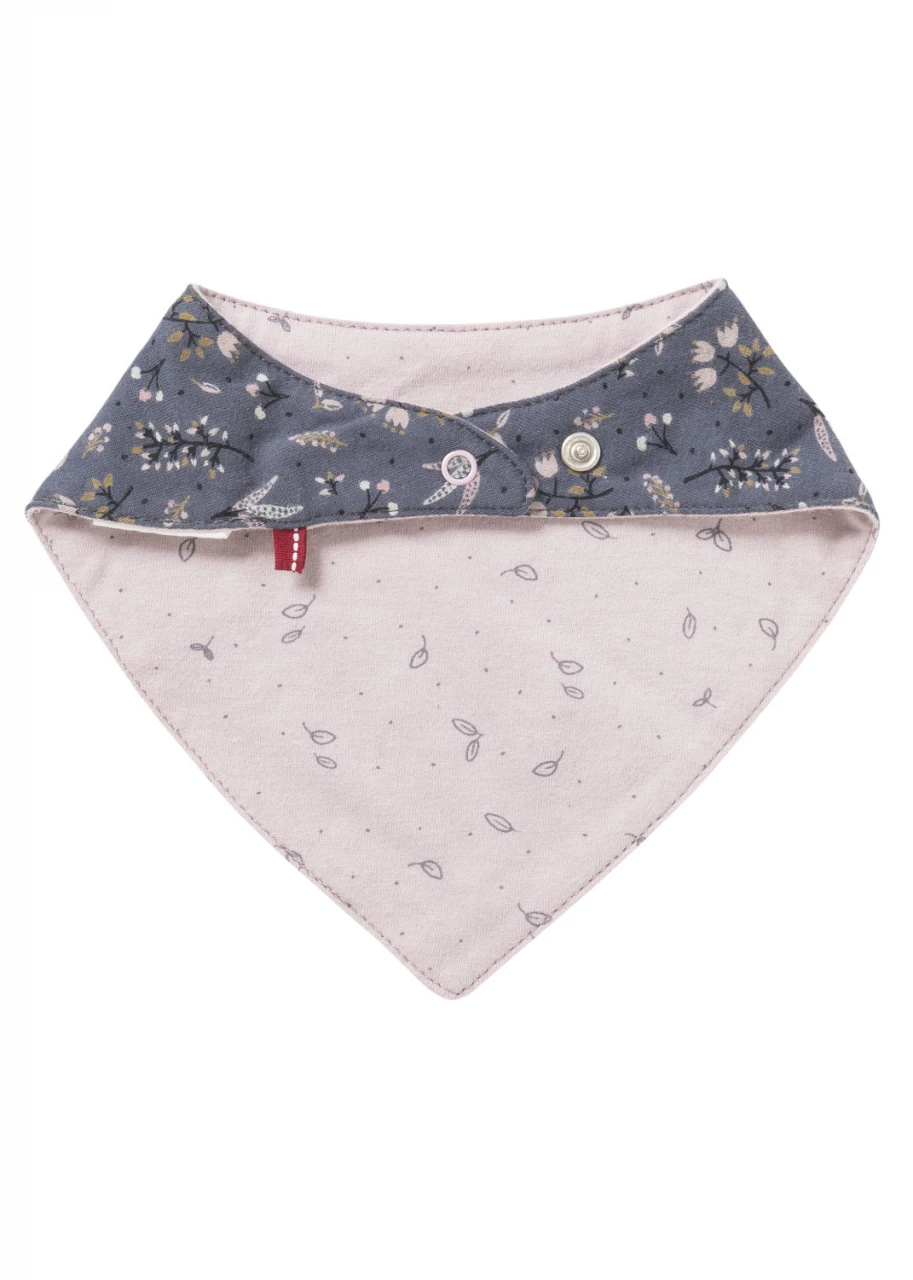 Pink and Grey Flowers neckwarmer for girl in organic cotton_105673