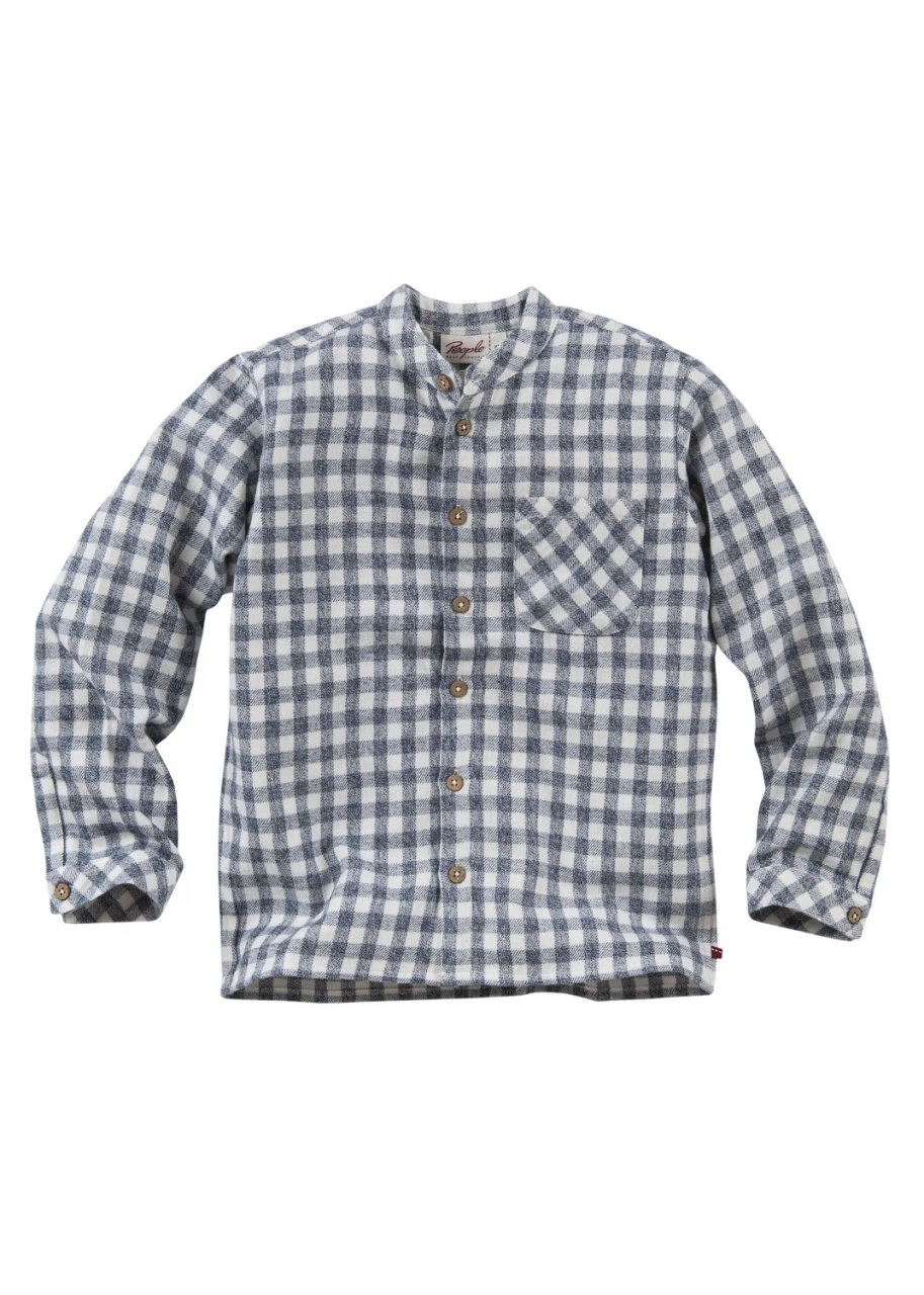 Blue/grey checkered flannel shirt for Children in organic cotton